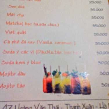 Thực đơn- Bartender Cafe
