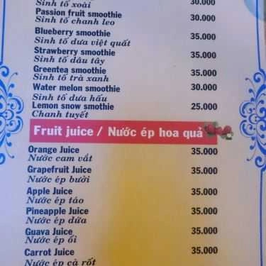 Thực đơn- Bin - Coffee & Fastfood