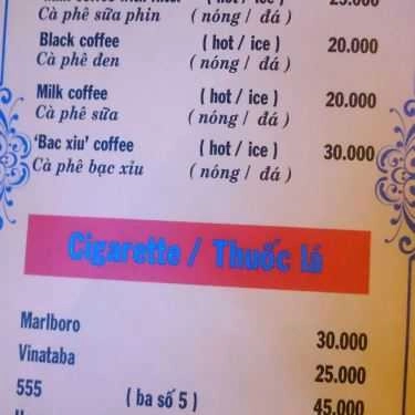 Thực đơn- Bin - Coffee & Fastfood