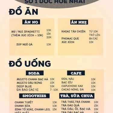 Thực đơn- Cafe Cây Xà Cừ
