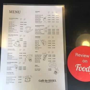 Thực đơn- Cafe de Seoul