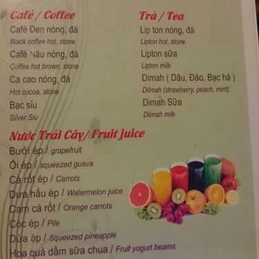 Thực đơn- Hằng Coffee - Giảng Võ