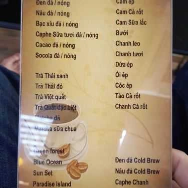Thực đơn- Lê Yên Cafe