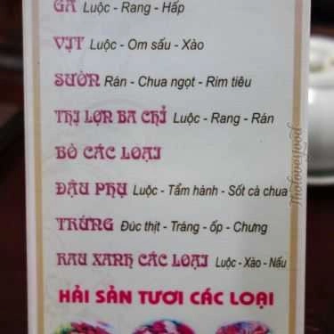 Thực đơn- Mai Linh Cafe - Khách Sạn Mùa Xuân