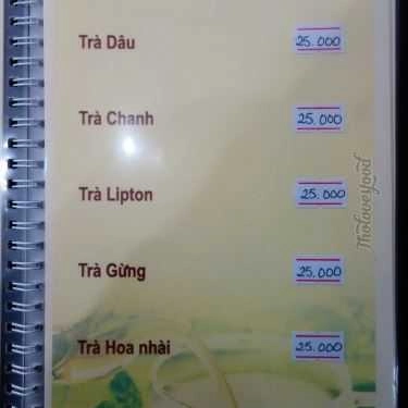 Thực đơn- Mai Linh Cafe - Khách Sạn Mùa Xuân