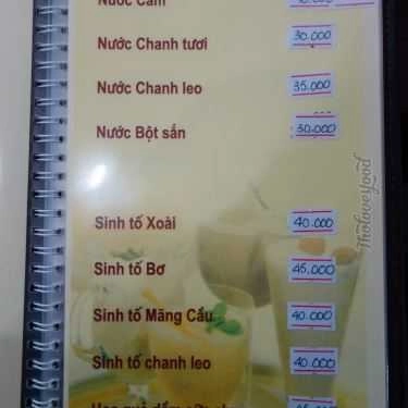 Thực đơn- Mai Linh Cafe - Khách Sạn Mùa Xuân