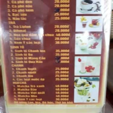 Thực đơn- Mango Coffee - Duy Tân