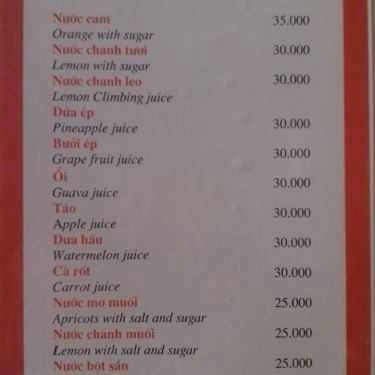 Thực đơn- Mộc Cafe - Hàng Đậu