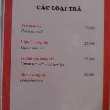 Thực đơn- Mộc Cafe - Hàng Đậu
