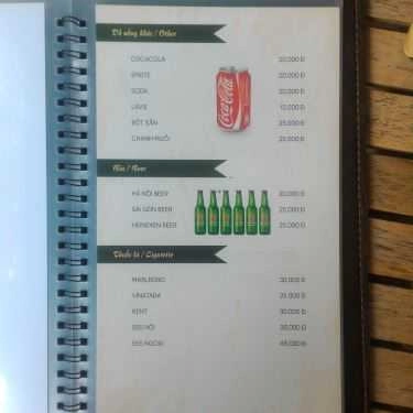 Thực đơn- Ngân Cafe - Quán Thánh
