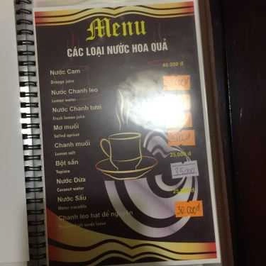 Thực đơn- Phương Anh Cafe - Tô Hiệu