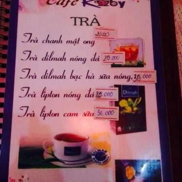 Thực đơn- Ruby Cafe - Khu Ga