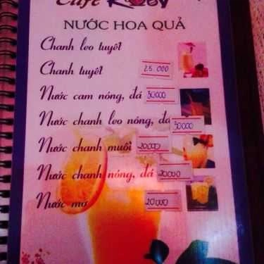Thực đơn- Ruby Cafe - Khu Ga