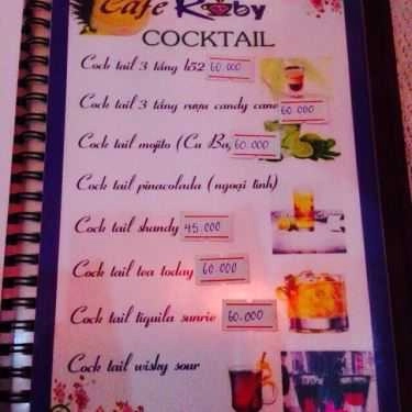 Thực đơn- Ruby Cafe - Khu Ga