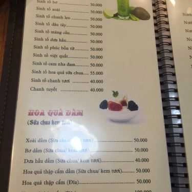 Thực đơn- Cafe Sách Đông Tây - Lê Văn Thiêm