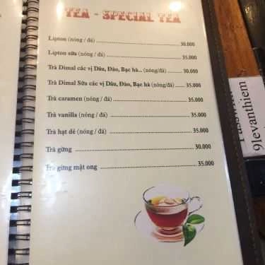 Thực đơn- Cafe Sách Đông Tây - Lê Văn Thiêm