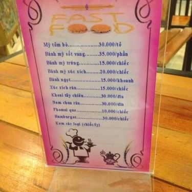 Thực đơn- Cafe Sách Đông Tây - Lê Văn Thiêm