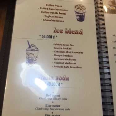Thực đơn- Cafe Sách Đông Tây - Lê Văn Thiêm