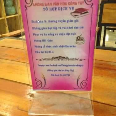 Thực đơn- Cafe Sách Đông Tây - Lê Văn Thiêm