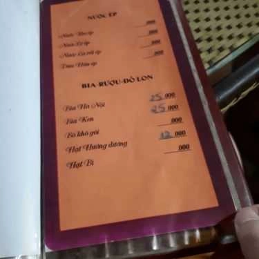 Thực đơn- Trang Cafe - Tôn Thất Tùng