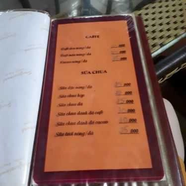 Thực đơn- Trang Cafe - Tôn Thất Tùng