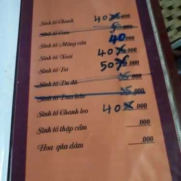 Thực đơn- Trang Cafe - Tôn Thất Tùng