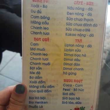 Thực đơn- Việt Cafe - Cầu Giấy