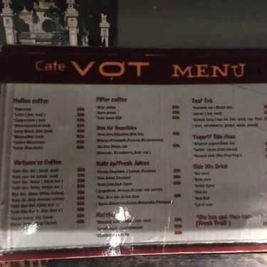 Thực đơn- Vợt Cafe