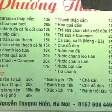Thực đơn- Ăn vặt Caramel - Nguyễn Thượng Hiền