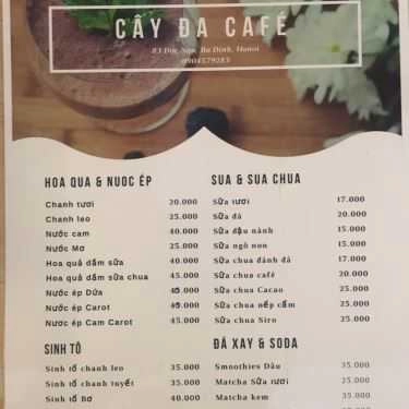 Thực đơn- Cây Đa - Cafe & Fastfood