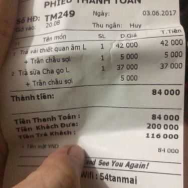 Tổng hợp- Cafe Cha Go Tea & Caf'e - Tân Mai