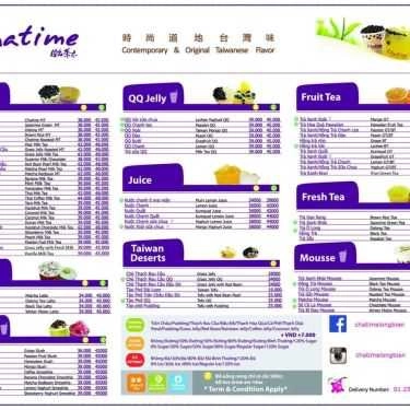 Thực đơn- Cafe Chatime Long Biên
