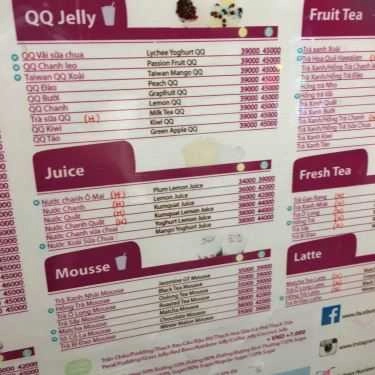 Thực đơn- Cafe Chatime Long Biên