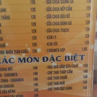 Thực đơn- Cafe Chè Alibaba - Đức Diễn