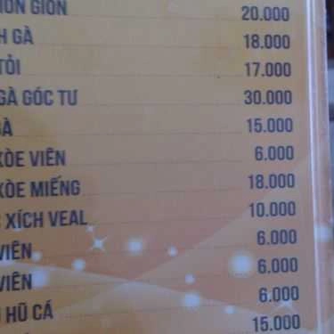Thực đơn- Cafe Chè Alibaba - Đức Diễn
