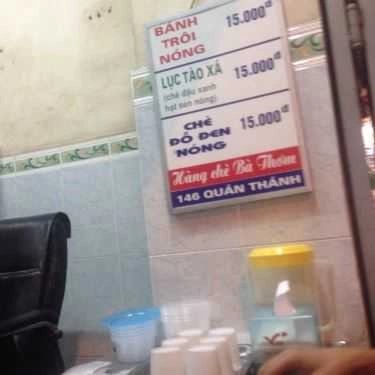 Thực đơn- Ăn vặt Chè Bà Thơm - Quán Thánh