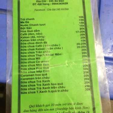 Thực đơn- Ăn vặt Chè Bát, Trà Chanh - Xã Đàn