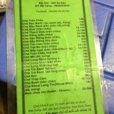 Thực đơn- Ăn vặt Chè Bát, Trà Chanh - Xã Đàn