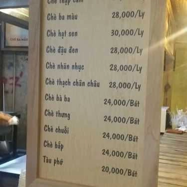 Thực đơn- Cafe Chè Bé Sài Gòn - Aeon Mall Long Biên