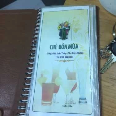 Thực đơn- Cafe Chè Bốn Mùa & Ăn Nhanh