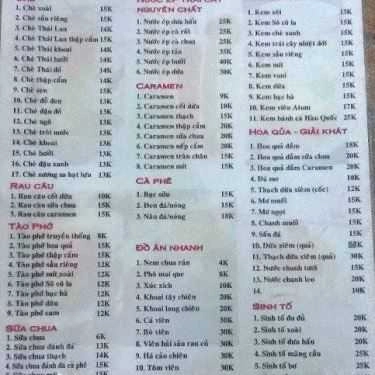 Thực đơn- Cafe Chè Bốn Mùa & Ăn Nhanh