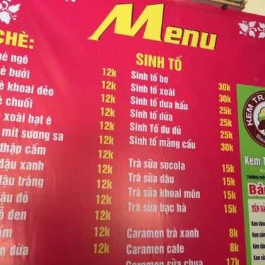 Thực đơn- Ăn vặt Chè Bốn Mùa - Tân Mai