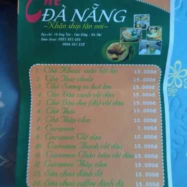 Thực đơn- Ăn vặt Chè Đà Nẵng