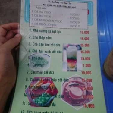 Thực đơn- Ăn vặt Chè Đà Nẵng