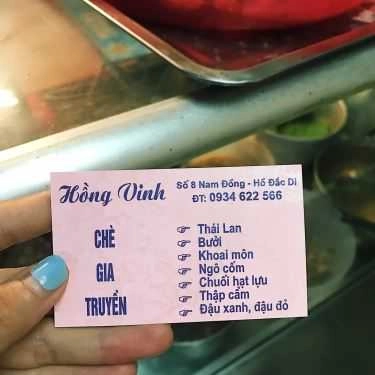 Thực đơn- Ăn vặt Chè Hồng Vinh