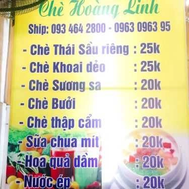 Thực đơn- Ăn vặt Chè Hoàng Linh - Hoàng Cầu Mới