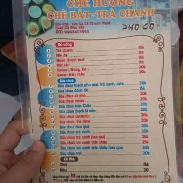 Thực đơn- Cafe Chè Hương - Chè Bát Phổ Cổ - Giáp Bát
