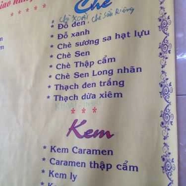 Thực đơn- Ăn vặt Chè Huyền - Thiền Quang