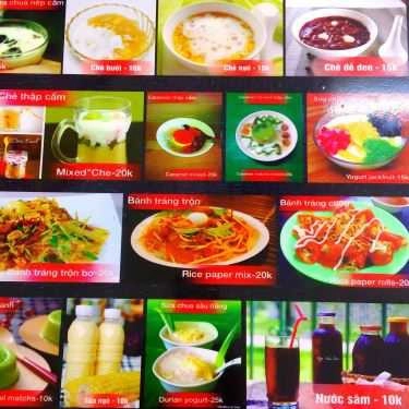 Thực đơn- Ăn vặt Chè Sài Gòn & Bánh Tráng Sốt Me - Trần Quý Cáp