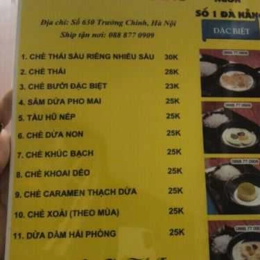 Thực đơn- Ăn vặt Chè Ngọc Thạch - Trường Chinh